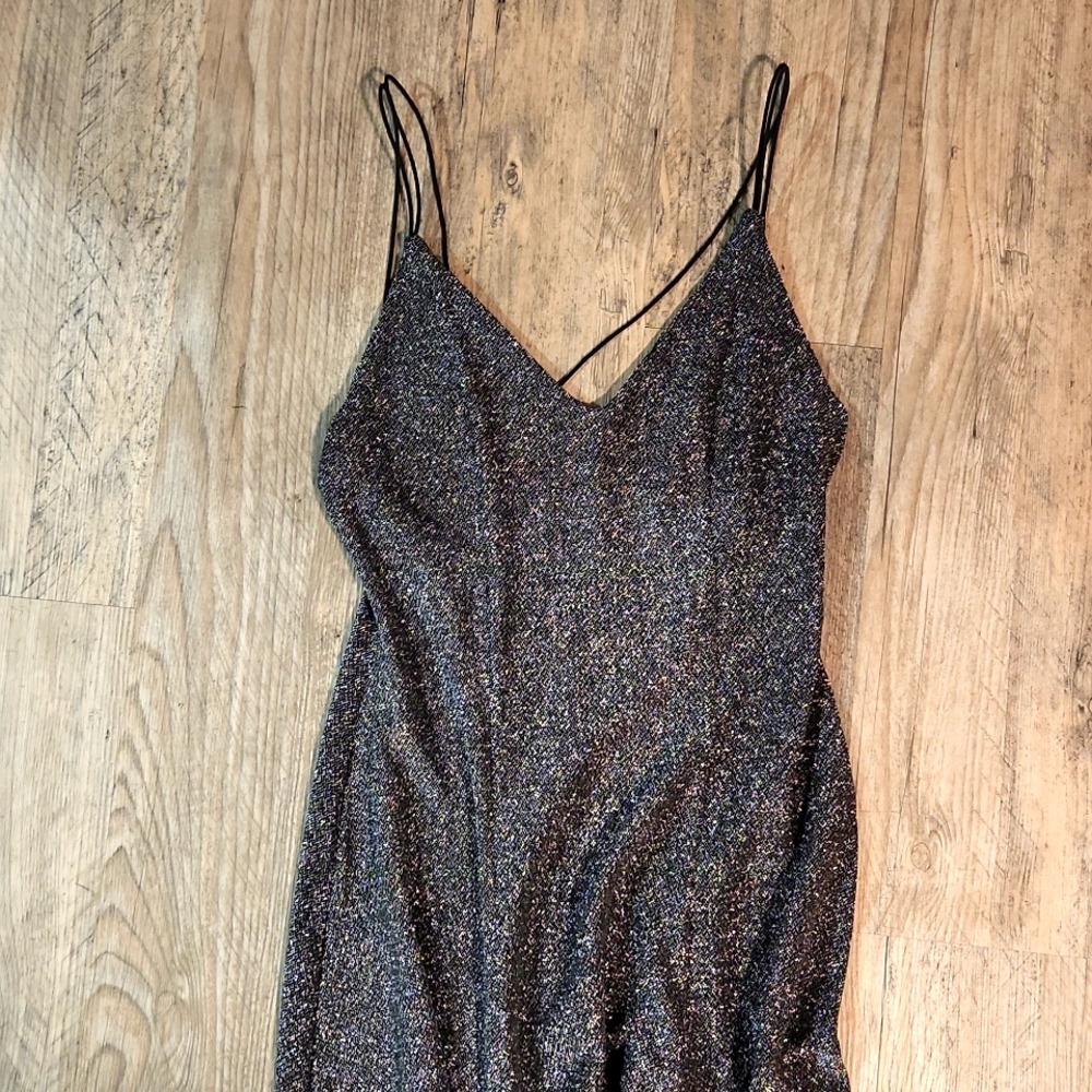 Sparkle silver mini dress